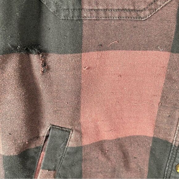 Carhartt Grunge Rugged Flex Fleece Lined Flannel Shirt Purple Plaid M (8/10) - Picture 5 of 15